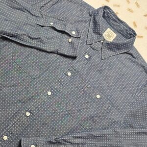 True Craft Shirt Men's‎ Large Blue White Print Long Sleeve Southern Casual